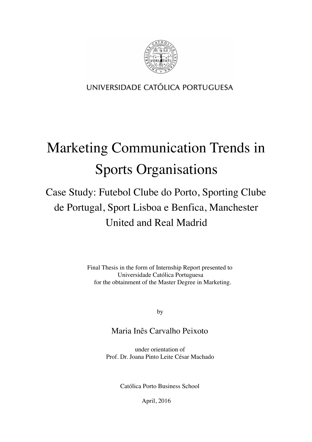 Marketing Communication Trends in Sports Organisations