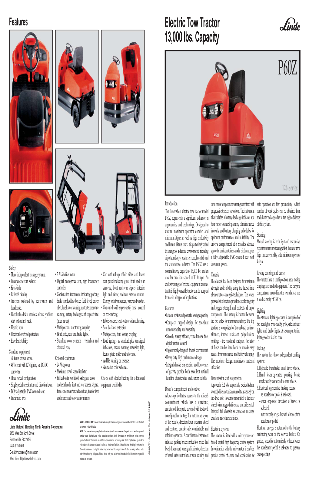 Electric Tow Tractor 13,000 Lbs. Capacity P60Z