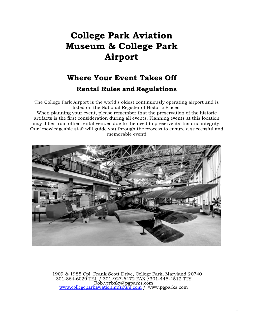 College Park Aviation Museum & College Park Airport
