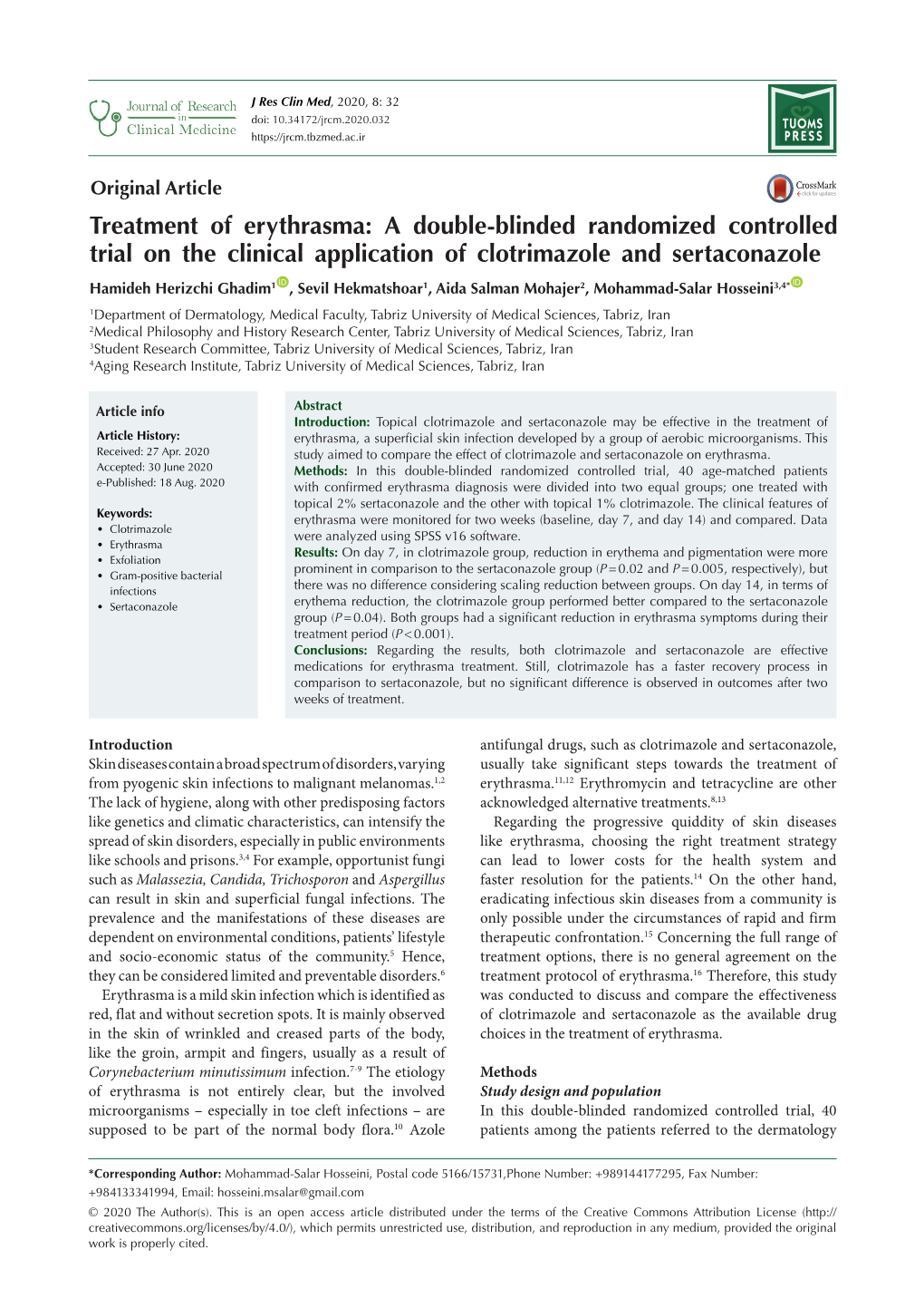 Treatment of Erythrasma