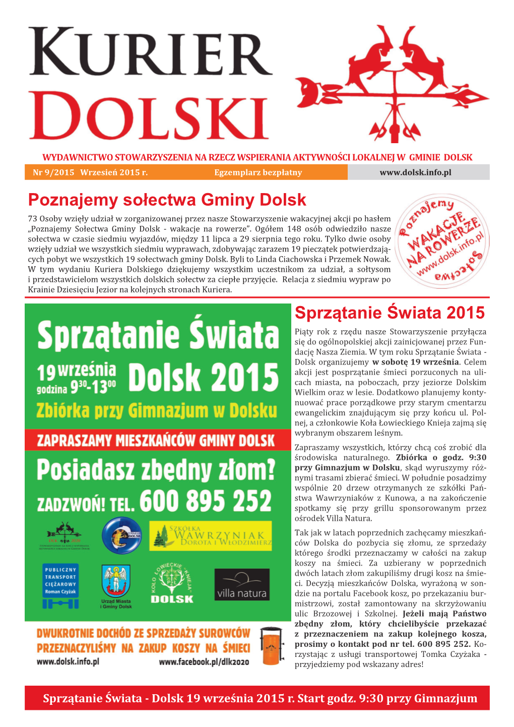 Poznajemy Sołectwa Gminy Dolsk Sprzątanie Świata 2015