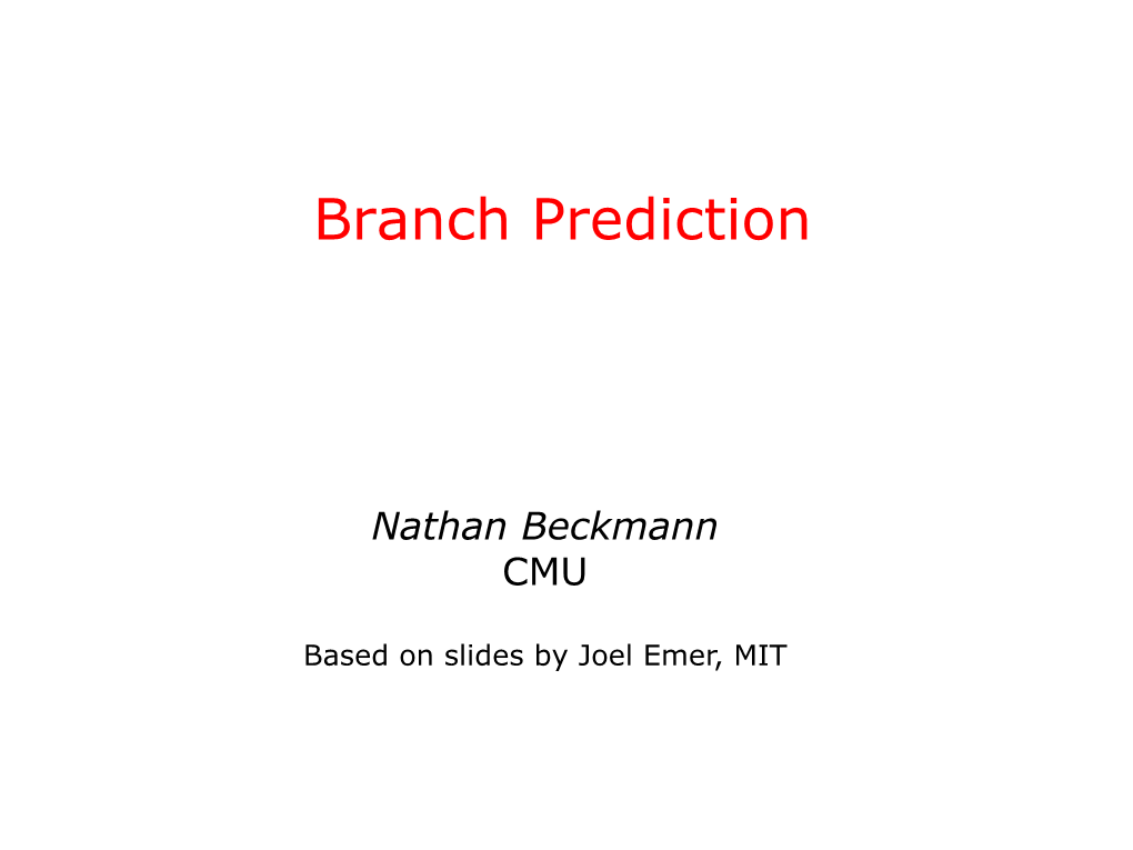 Branch Prediction