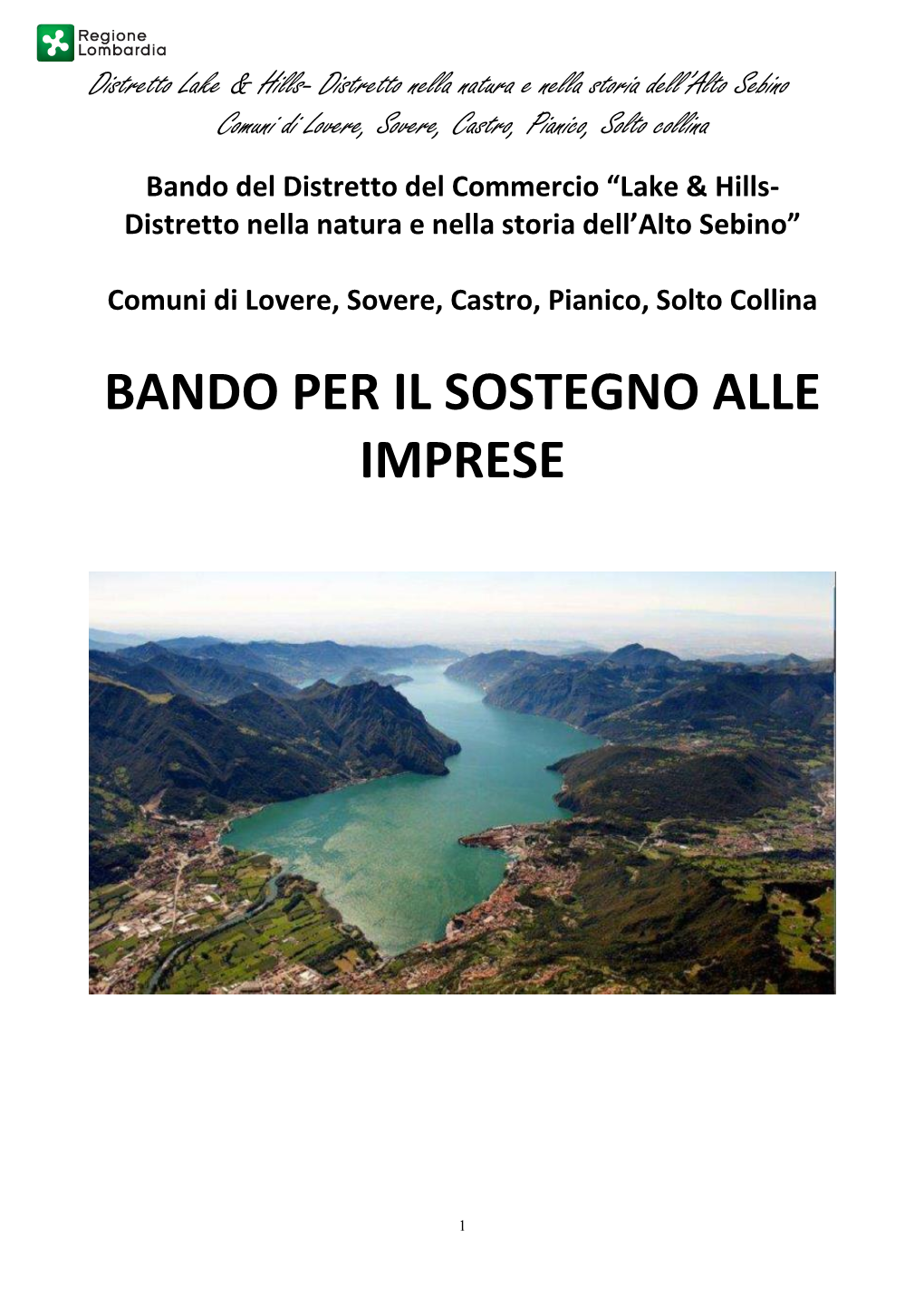 Bando Per La Concessione Di Contributi Per La Qualificazione Ed Innovazione Degli Esercizi Commerciali Del Distretto Diffuso D