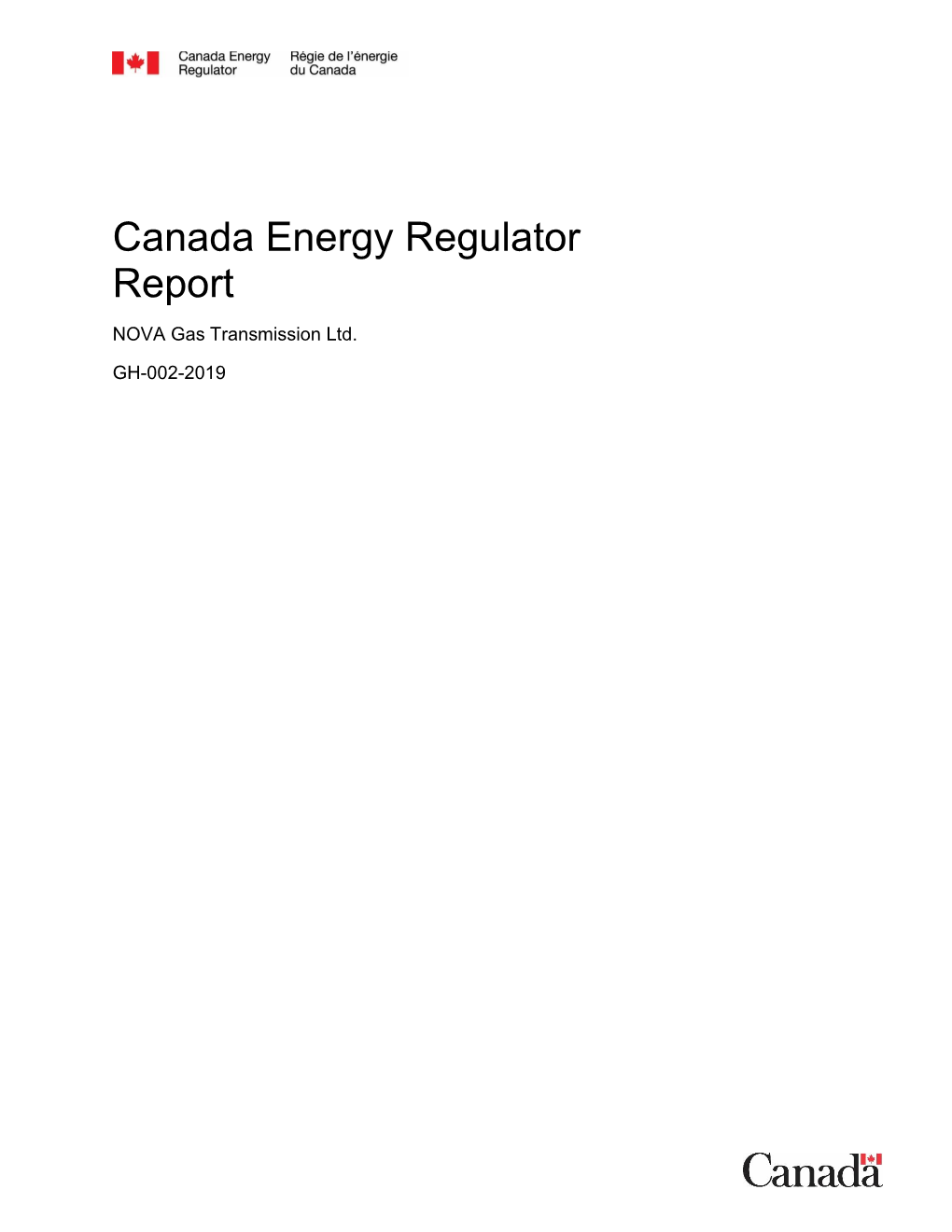 Canada Energy Regulator Report