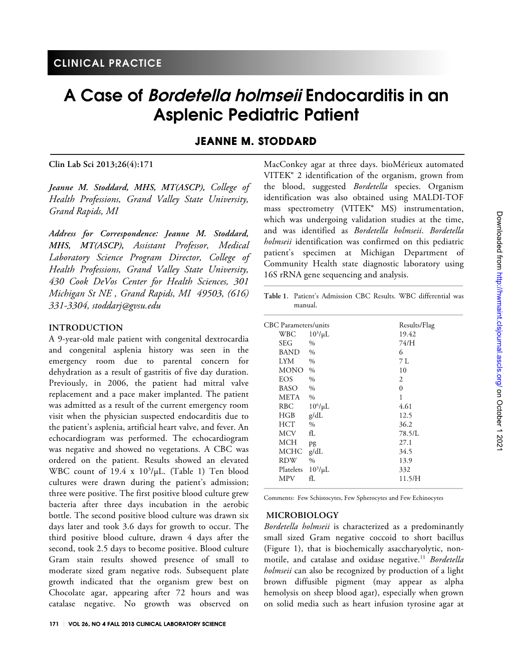 A Case of Bordetella Holmseii Endocarditis in an Asplenic Pediatric Patient