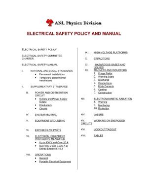Electrical Safety Policy and Manual