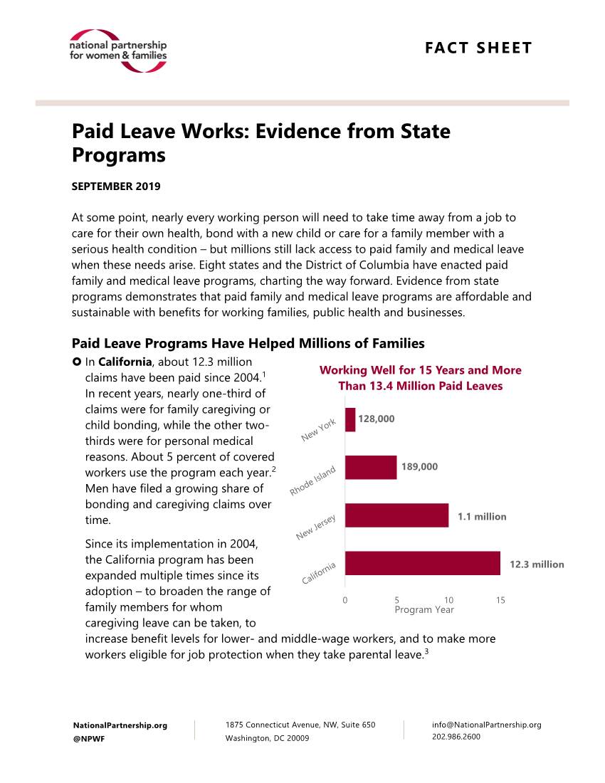 Paid Leave Works: Evidence from State Programs