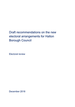 Draft Recommendations on the New Electoral Arrangements for Halton Borough Council