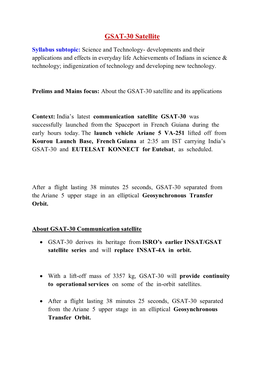 GSAT-30 Satellite