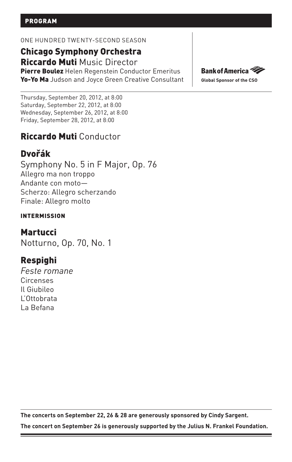 Riccardo Muti Conductor Dvo Rák Symphony No. 5 in F Major, Op. 76