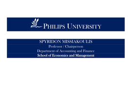 Professor / Chairperson Department of Accounting and Finance School of Economics and Management