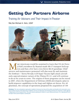 Getting Our Partners Airborne: Training Air Advisors and Their