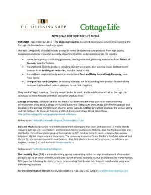 New Deals for Cottage Life Media