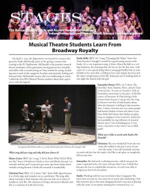 STAGES the Annual Theatre Circle and Alumni Newsletter - Fall 2015 Indiana University Department of Theatre, Drama, + Contemporary Dance