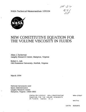 New Constitutive Equation for the Volume Viscosity in Fluids