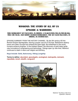 Mankind: the Story of All of Us Episode 4: Warriors