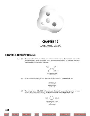 Chapter 19 Carboxylic Acids