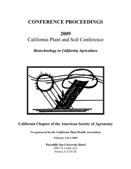 CONFERENCE PROCEEDINGS 2009 California Plant and Soil Conference