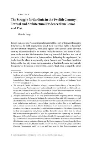 The Struggle for Sardinia in the Twelfth Century: Textual and Architectural Evidence from Genoa and Pisa