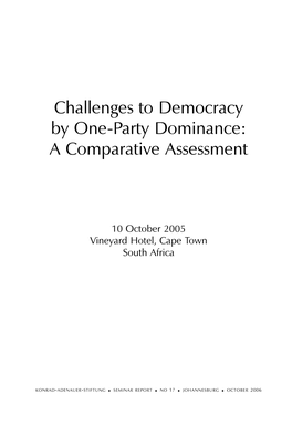 One-Party Dominance-7.Qxd