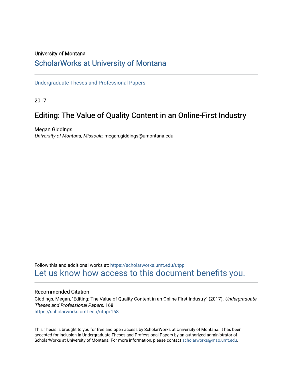 Editing: the Value of Quality Content in an Online-First Industry