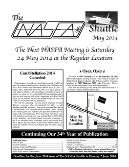 May 2014 NASFA Shuttle