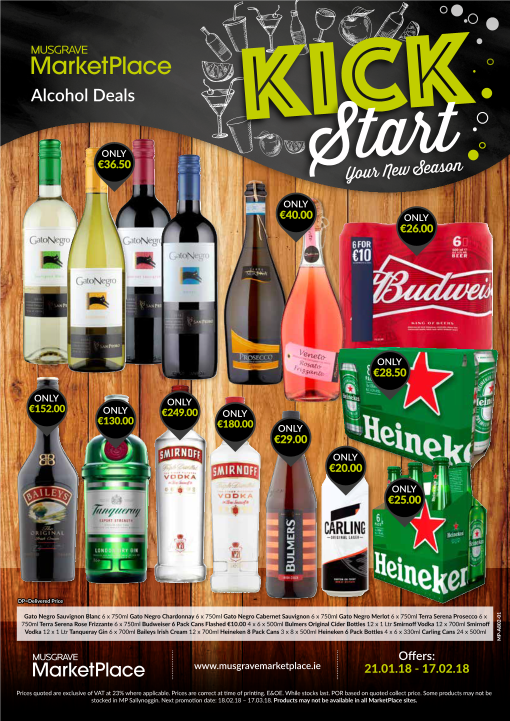 Alcohol Deals KICK ONLY €36.50 Start