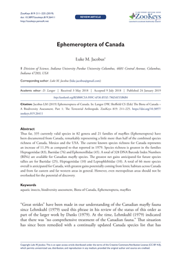 Ephemeroptera of Canada
