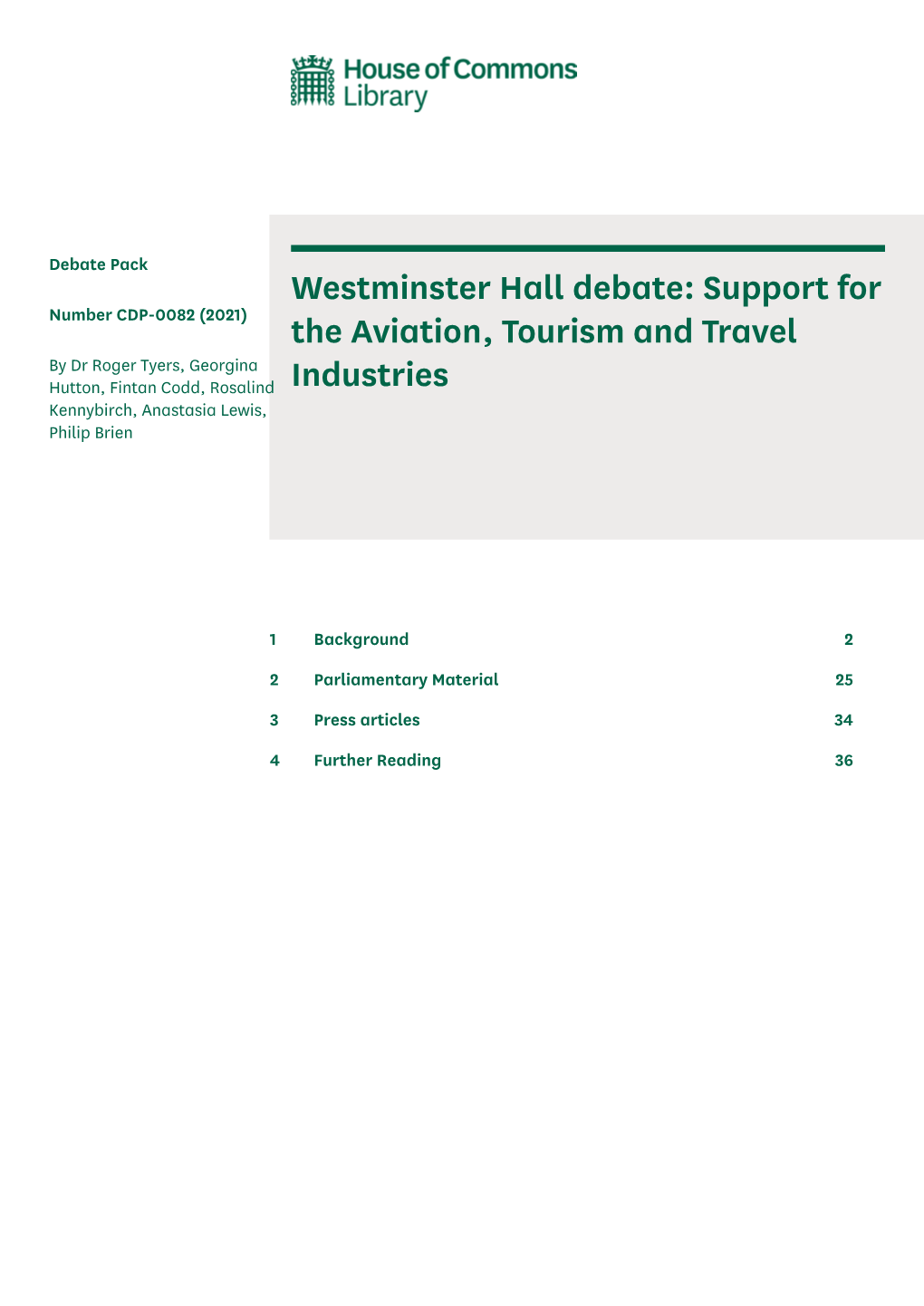 Support for the Aviation, Tourism and Travel Industries