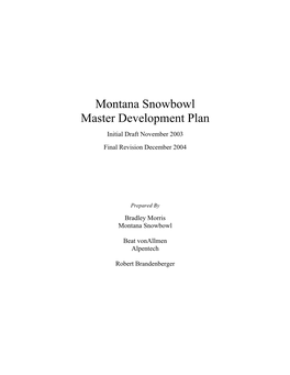 Montana Snowbowl Master Development Plan