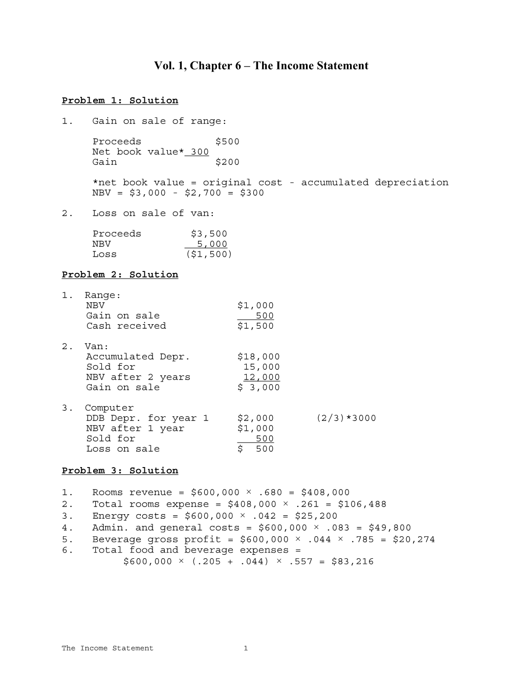 The Income Statement