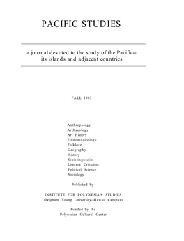 Vol. 07 No. 1 Pacific Studies