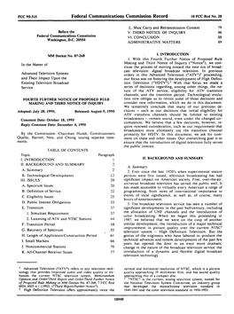 Federal Communications Commission Record 10 FCC Red No