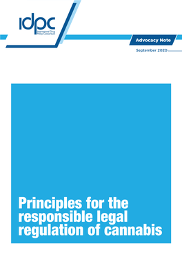 Principles for the Responsible Legal Regulation of Cannabis     