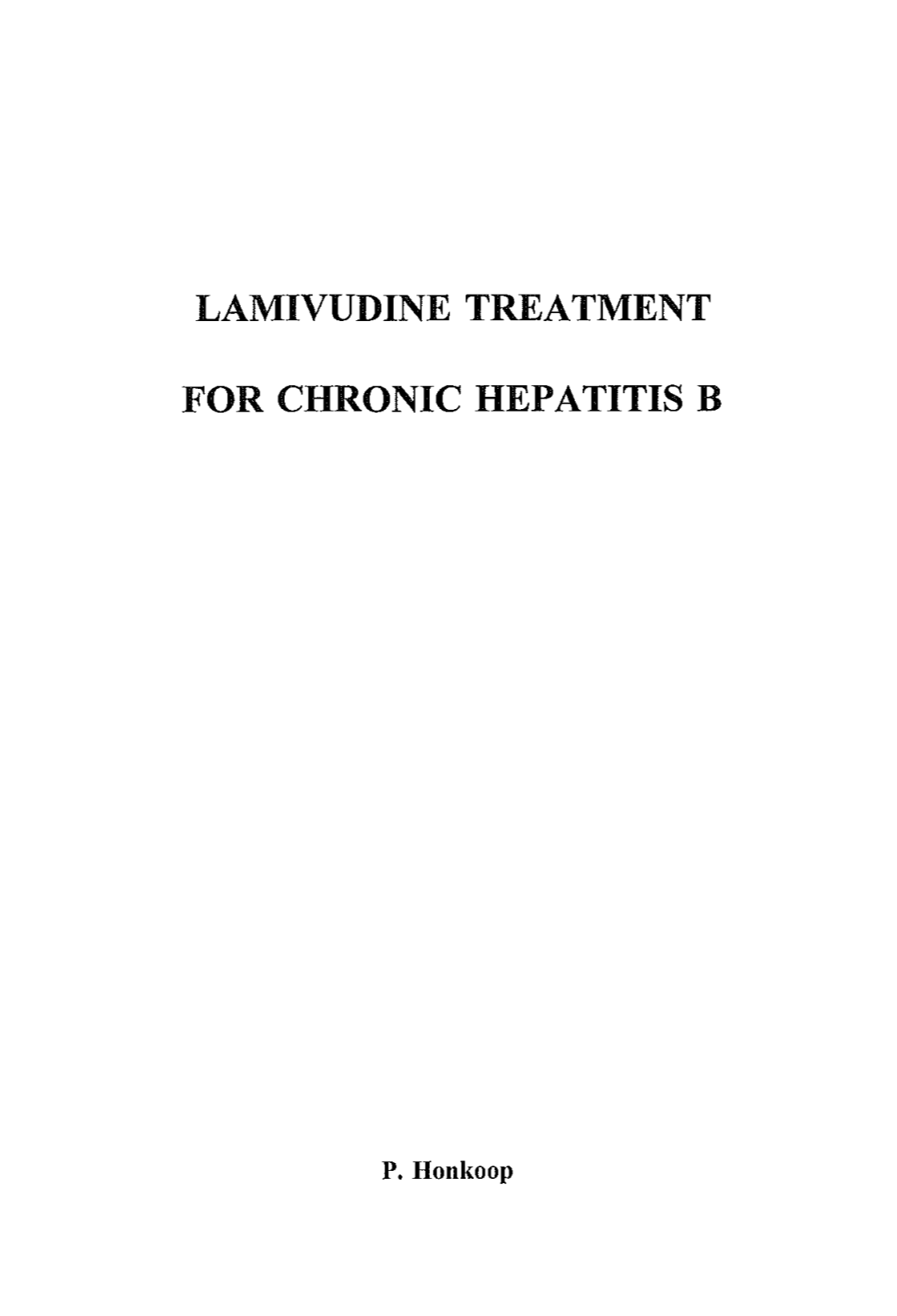 Lamivudine Treatment for Chronic Hepatitis B