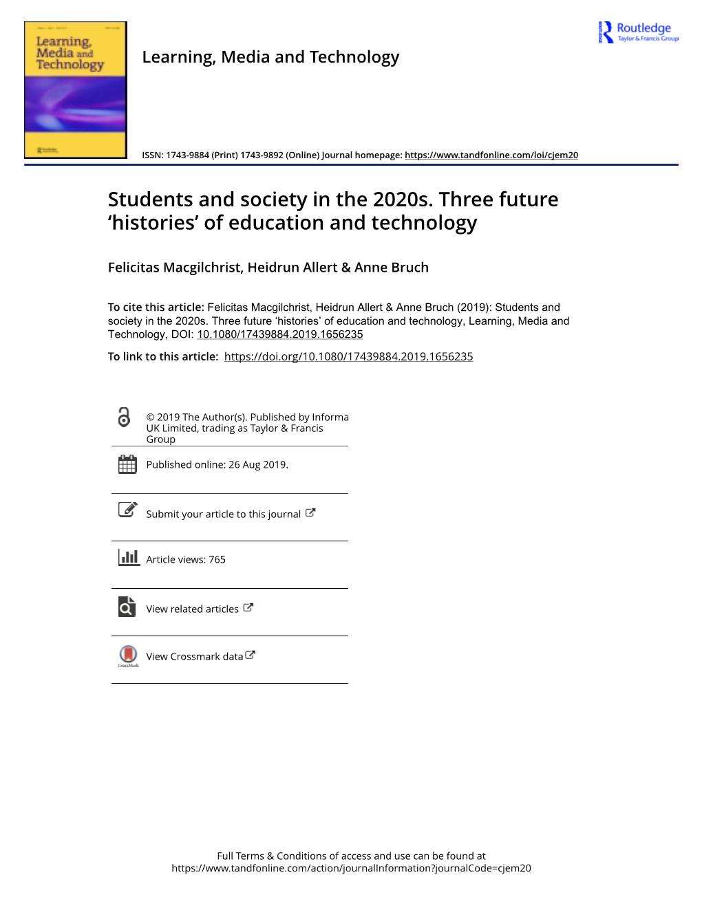 Of Education and Technology