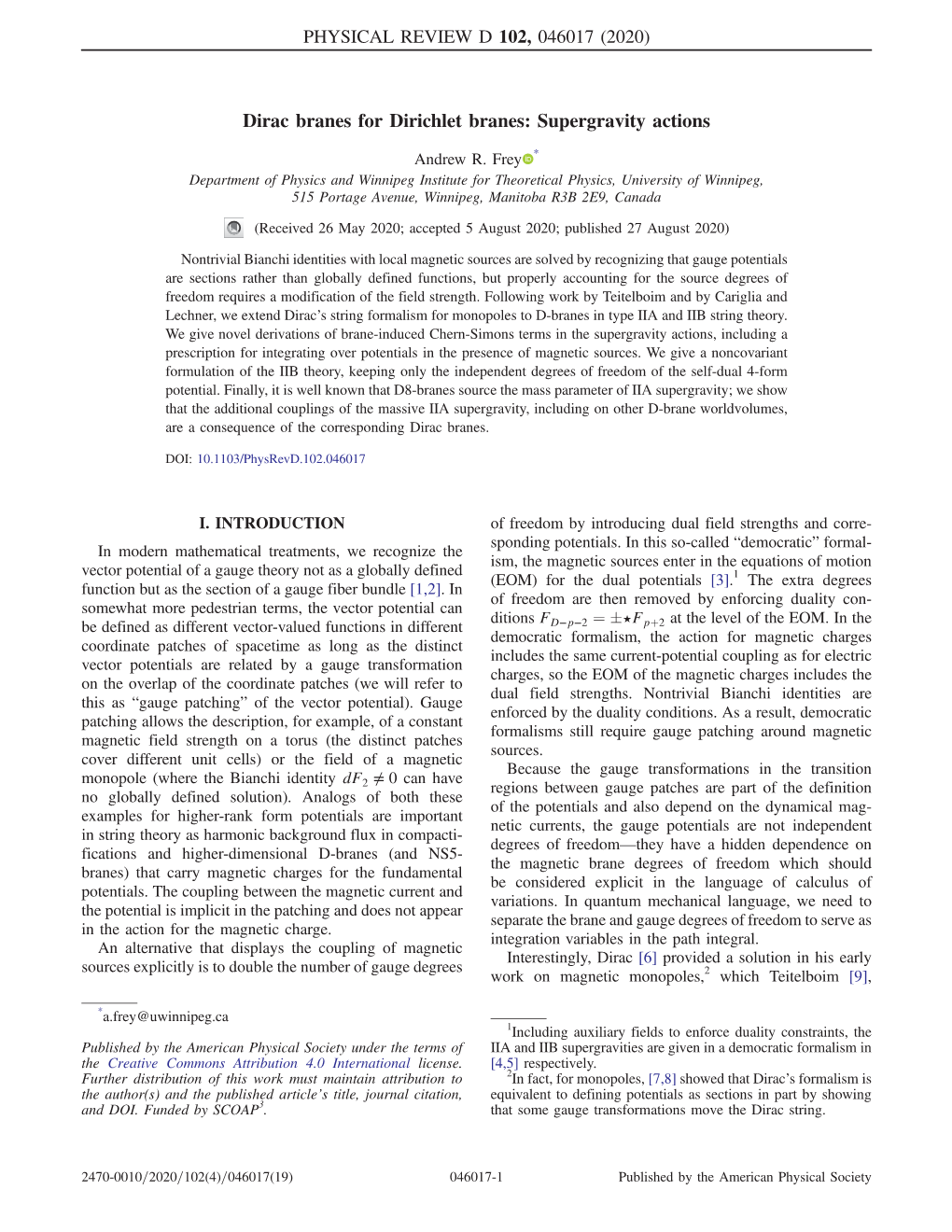 Dirac Branes for Dirichlet Branes: Supergravity Actions