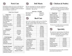Pork Cuts Deli Meats Beef Cuts Chicken & Poultry Specialty