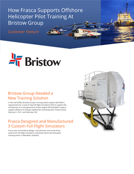 How Frasca Supports Offshore Helicopter Pilot Training at Bristow Group
