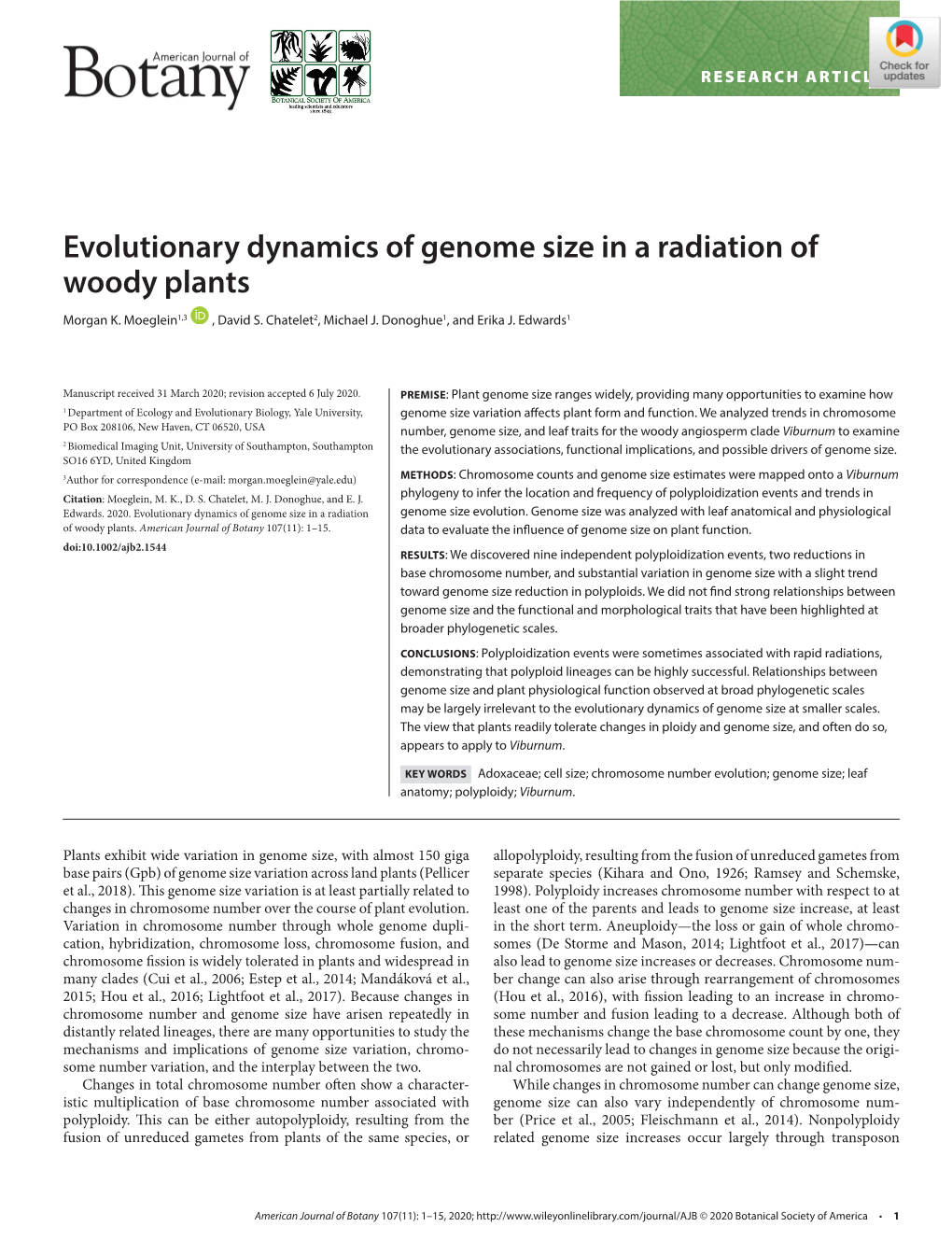 Evolutionary Dynamics of Genome Size in a Radiation of Woody Plants
