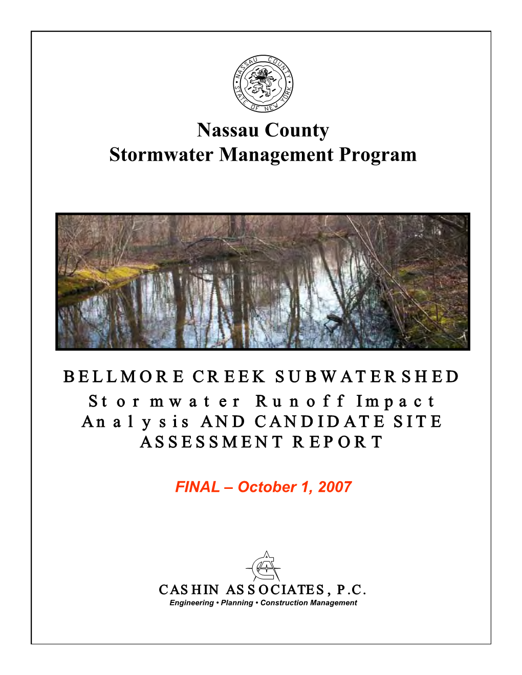 BELLMORE CREEK SUBWATERSHED Stormwater Runoff Impact Analysis And ...