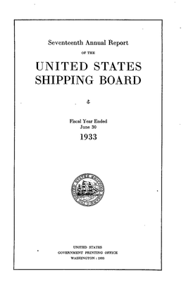 Annual Report for Fiscal Year 1933