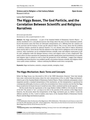The Higgs Boson, the God Particle, and the Correlation Between Scientific and Religious Narratives