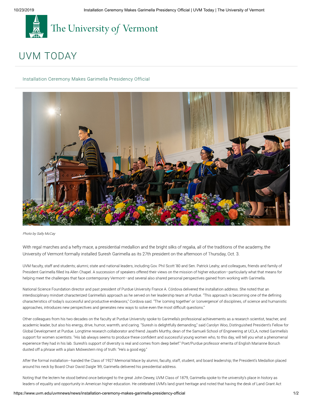 UVM Today | the University of Vermont