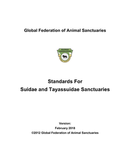 Standards for Suidae and Tayassuidae Sanctuaries