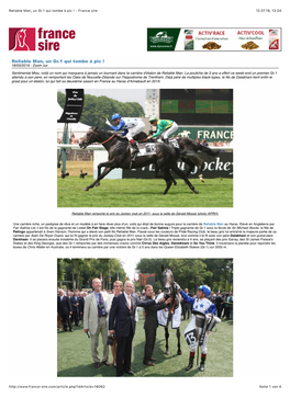 Reliable Man, Un Gr.1 Qui Tombe À Pic ! - France Sire 12.07.19, 13�24