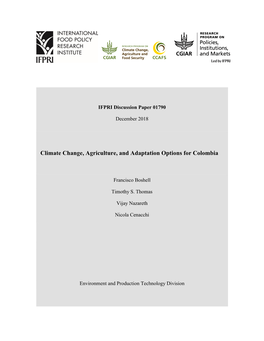 Climate Change, Agriculture, and Adaptation Options for Colombia