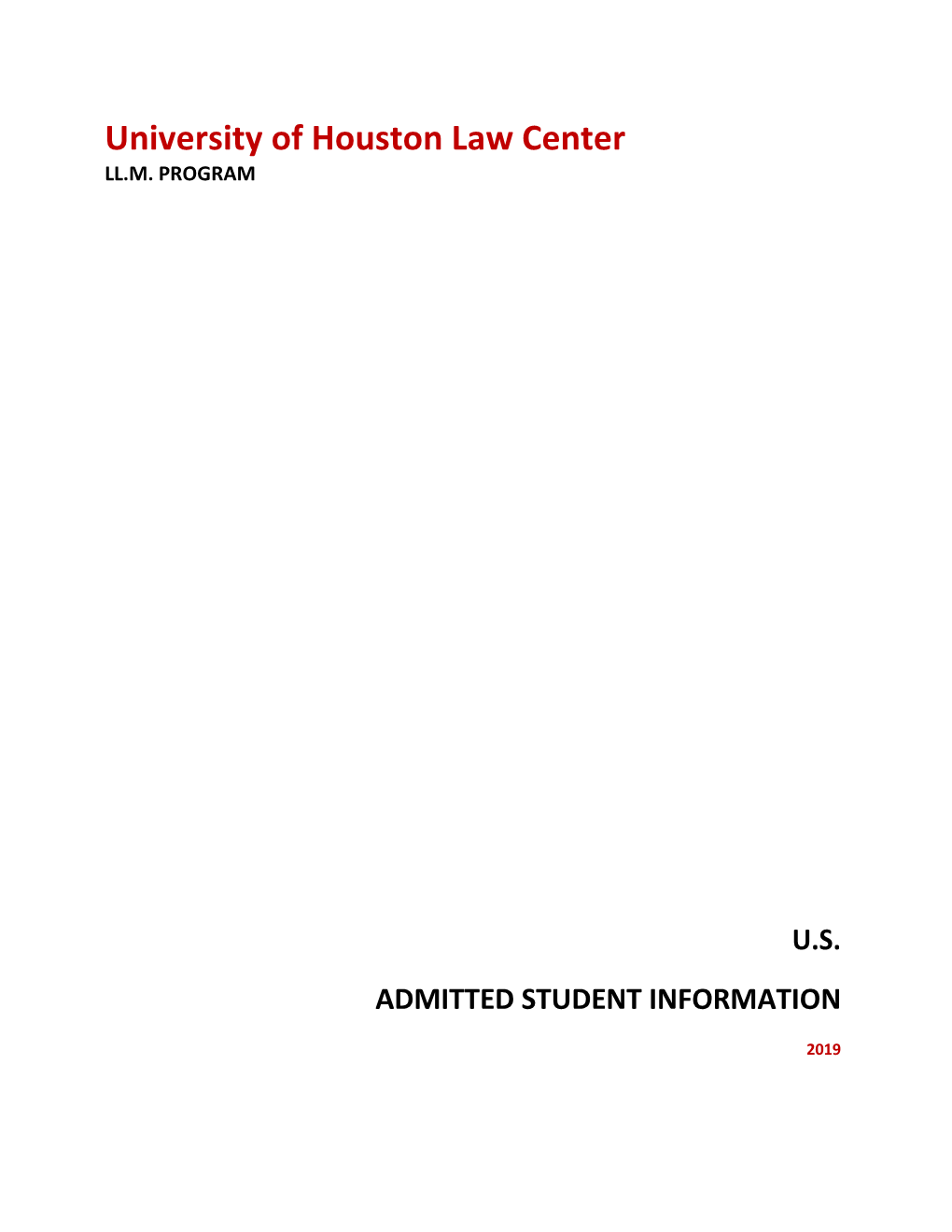 University of Houston Law Center LL.M