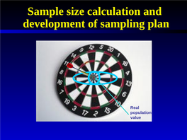 Sample Size Calculation and Development of Sampling Plan