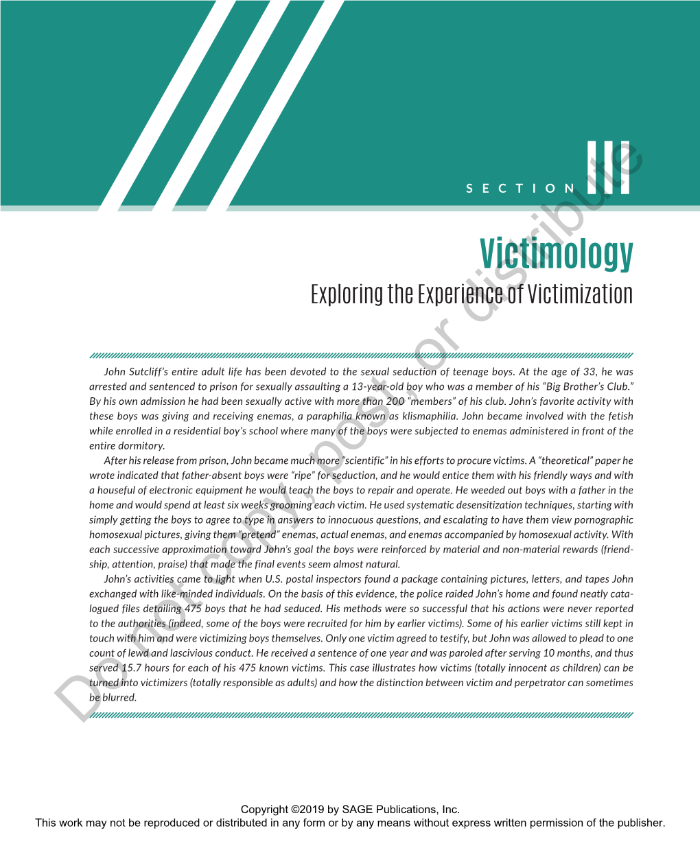 Victimology Exploring the Experience of Victimization Distribute